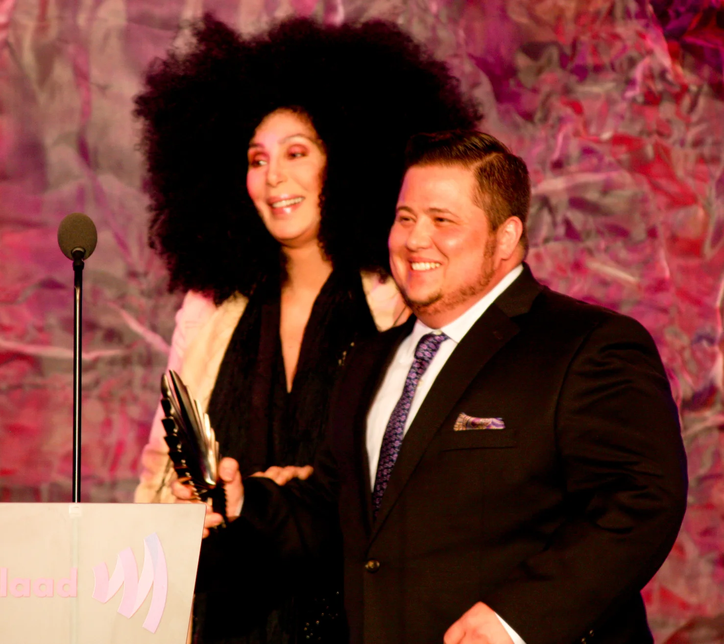 Chaz Bono, among the best-known children of celebrities with transgender children, at the 2012 GLAAD Media Awards
