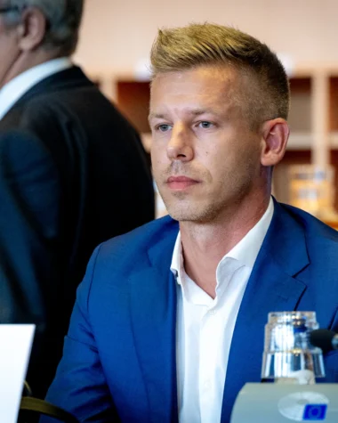 Péter Magyar at a European Parliament committee meeting in July 2024