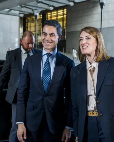 Rob Jetten smiling during his visit to the European Parliament in Brussels