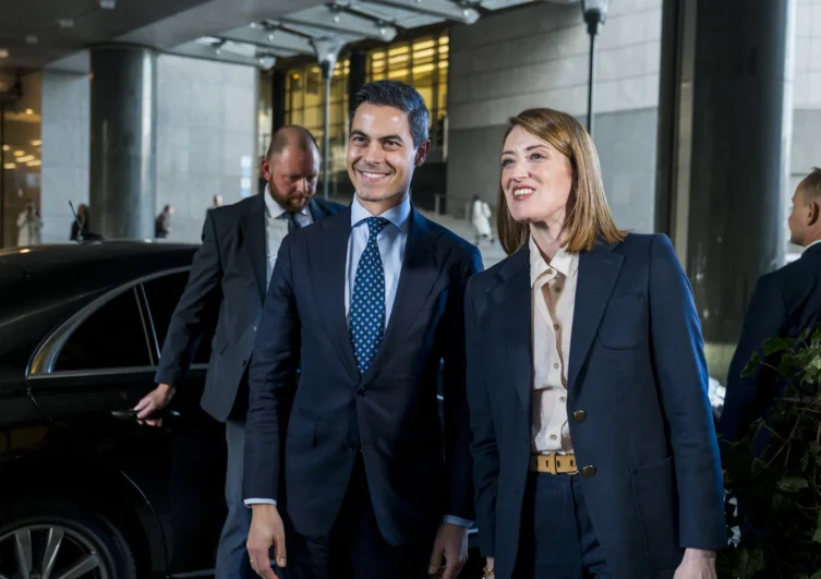 Rob Jetten smiling during his visit to the European Parliament in Brussels