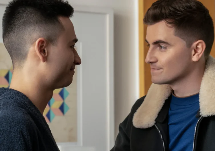 Colin Hughes with his boyfriend Michael in Ted Lasso