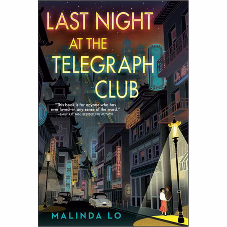 Book cover of Last Night at the Telegraph Club by Malinda Lo, linked to the audiobook on Spotify